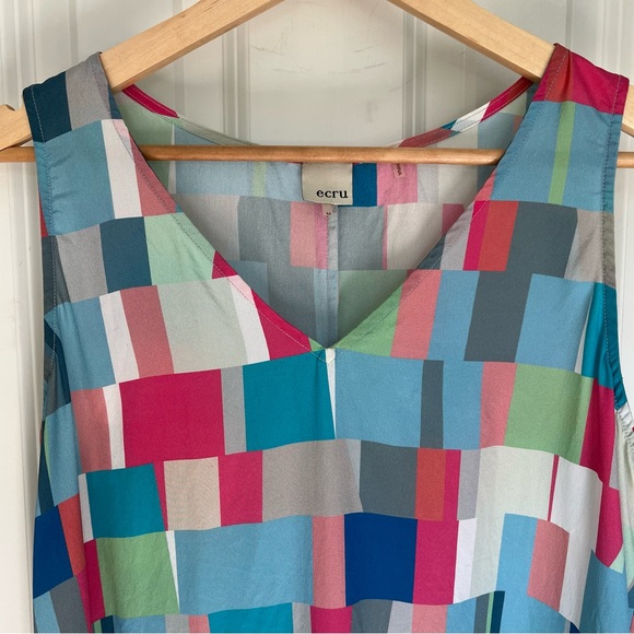 ECRU STYLE Multi-colored Silk Tank (M) - Picture 8 of 9